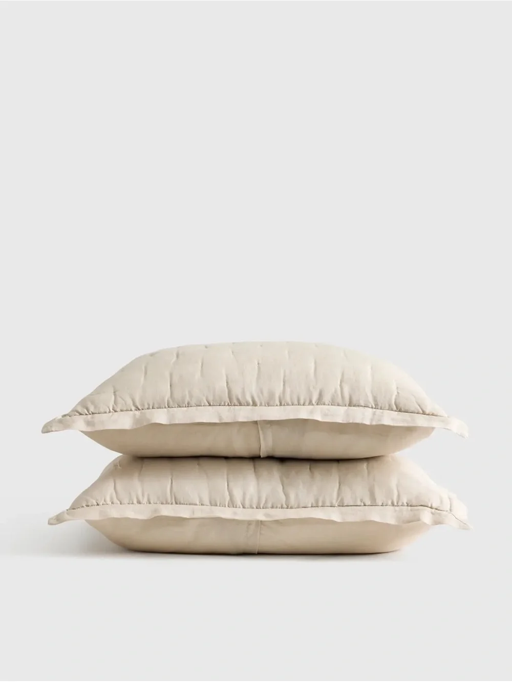 Quince European Linen Dream King Sham Set - Sand
